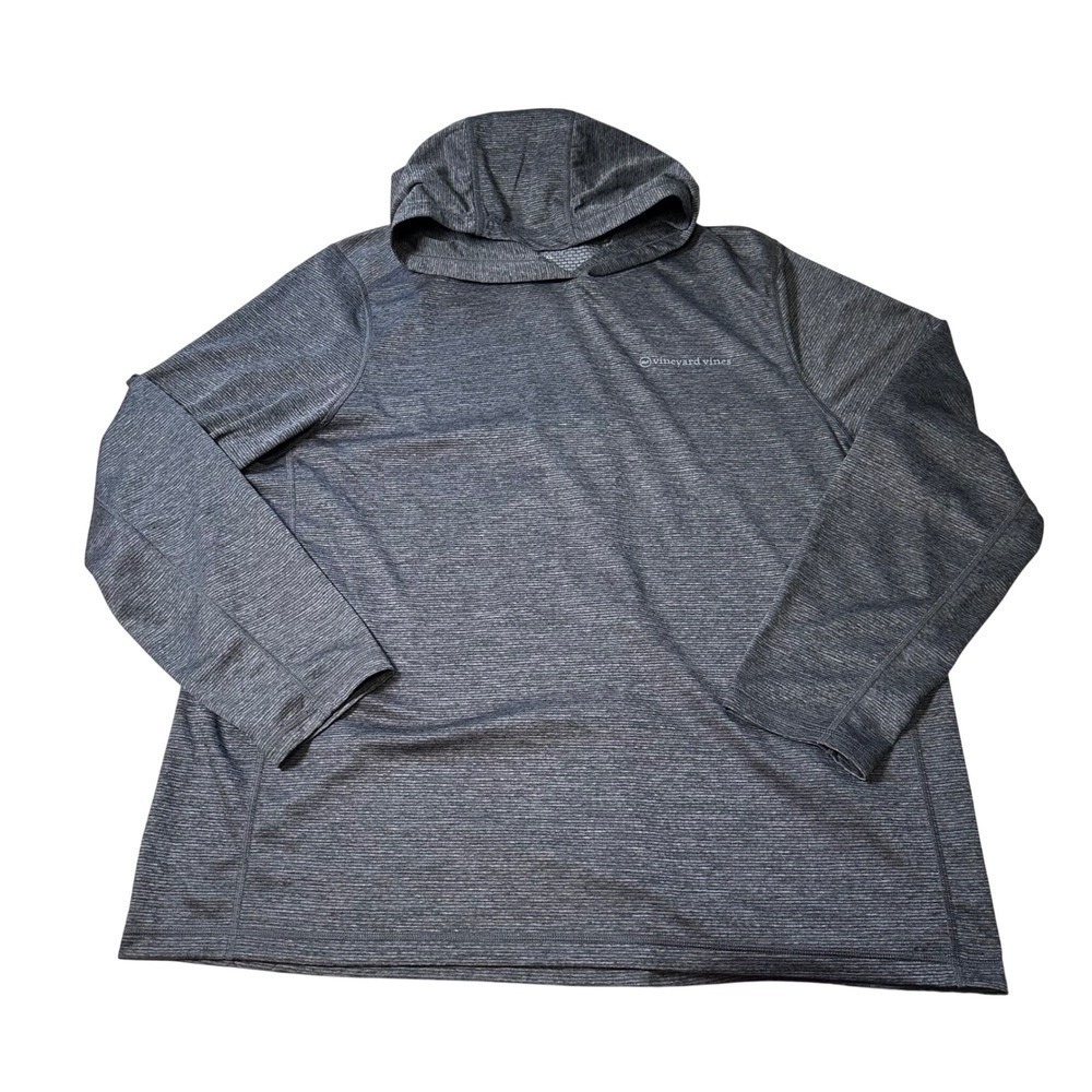 Vineyard Vines Performance Hoodie Mens XXL Gray Heather Stripe Active Top